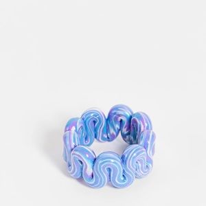 ❤️‍🔥BOGO FREE ASOS DESIGN curve ring swingle plastic lilac blue marble jewelry